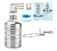 Vanne flottante 1/2" ou 3/4" - Valve de contrôle automatique du niveau d'eau avec remplissage automatique - Robinet flotteur en acier inoxydable pour réservoirs d'eau, piscines, étangs à poissons