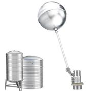 Vanne flottante - Boîte de contrôle du niveau d'eau de 10,12 cm - Robinet flotteur pour tuyau d'arrosage - Contrôleur automatique de sauce réglable - Boule en acier inoxydable - Pour fontaine à riz
