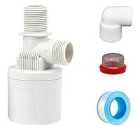 Vanne flotteur automatique pour réservoir d'eau - Montage sur le dessus ou sur le côté avec coude - Modèle bleu/blanc - Durable pour usage industriel et résidentiel (C)