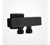 Vanne for robinet de salle bain, vanne d'eau toilette noire, d'arrêt d'angle en laiton, d'évier 1/2, for jardin, noir B(Black C)
