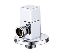 Vanne for robinet de salle bain, vanne d'eau toilette noire, vannes for lavabo, 1/2 d'arrêt en cuivre, for, noir B(Chrome B)