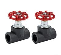 Vanne globe à contrôle de débit pour systèmes d'eau et d'huile avec construction en polyéthylène et acier pour applications de tuyauterie industrielle haute pression, finition noire, 12 x 10 x 5 cm