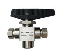 Vanne haute pression CNG-1/4NPT 83F en acier inoxydable 304, vanne à boisseau sphérique 3 voies for station-service