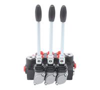 Vanne hydraulique multivoies à 3 bobines - Valve de commande hydraulique à commande manuelle - Débit 40 l/min - Valve de sécurité réglable 5-31,5 MPa pour tracteurs, fendeur de bois et chariot