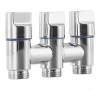 Vanne inverseur à 3 voies, butée d'angle en acier inoxydable avec 1 entrée et 3 sorties pour machine à laver, lave-vaisselle, douche, irrigation de jardin (chromé)