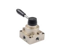 Vanne manuelle à levier rotatif pneumatique à 4 voies HV-03, 3/8" pour valve de contrôle du débit d'air NPT pour actionneur de cylindre d'inversion, alliage d'aluminium