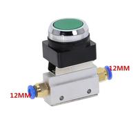 Vanne mécanique à 2 positions, filetage 1/8", 3 voies, bouton-poussoir plat vert, vanne pneumatique momentanée MOV-321PP(12MM)