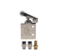 Vanne mécanique TAC2-31V 1/8 ", vanne d'échappement à filetage femelle, 2 positions, levier à rouleau 3 voies, interrupteur de vanne pneumatique avec raccord(With 6mm Fittings)