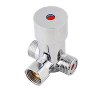 Vanne Mélangeur d'Eau Froide et Chaude, G1 / 2 BSP 0-85℃ Robinet Mélangeur d'Eau Chaude et Froide en Laiton Mitigeur Thermostatique de Douche à 3 Voies pour Robinet Automatique
