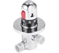 Vanne Mélangeur Eau Chaude Froide Mitigeur Thermostatique en Laiton Solide Valve de Mélange Température Fixe pour Lavabo Cui
