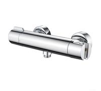 Vanne mélangeur en acier inoxydable, contrôle de la température turbo d'entrée G3/4 et réglage intelligent du débit pour salle de bain, finition argent étoilé (1)