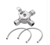 Vanne mélangeur manuelle thermostatique 3/8" eau froide chaude avec 2 connecteurs, vanne de régulation de température pour plomberie