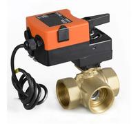 Vanne mélangeuse 11/4'' AC/DC 24 V modulante 0-10 32 mm à trois voies en T for le contrôle du débit(0-10V)