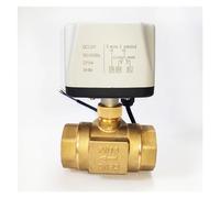 Vanne mélangeuse électrique DN32 à 3 alésages, vanne à Boisseau sphérique motorisée DC12 V, vanne en Laiton 1-1/4" avec Commande à 3 Lignes for système de Chauffage Solaire(DC12)