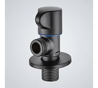 Vanne noire évier vanne d'arrêt 1/2 d'angle laiton mural rond salle de bain cuisine connexion conduite d'eau,Black C(Black A)