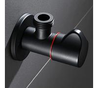 Vanne noire G1/2 "vanne d'arrêt vanne en laiton murale balcon salle de bain raccordement évier d'eau 1/2 pouce, noir C(Black B)