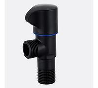 Vanne noire vanne d'arrêt d'angle 1/2 pouce x en laiton murale ligne d'eau salle de bain cuisine raccordement,Black A(Black A)