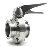 Vanne papillon 3/4" 1" 1,5" 2" 3" 4" de régulation débit à gâchette en acier inoxydable 304(89mm Ferrule 106)