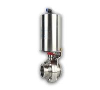 Vanne papillon 3""ic en acier inoxydable 304, Tri Clamp, diamètre extérieur 91 mm, actionneur simple effet