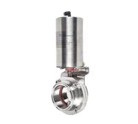 Vanne papillon à triple serrage 1,5" 2" Actionneur pneumatique Vanne papillon à simple effet(OD25mm Ferrule 50.5,SUS316L)