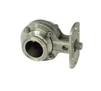 Vanne papillon à trois colliers de serrage 3,8 cm 5,1 cm en acier inoxydable 304 sans actionneur (51 x 64 mm)