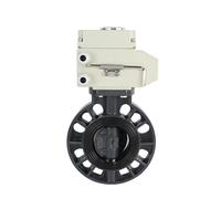 Vanne papillon électrique en PVC UPVC DN50 2 pouces DN65 DN80 DN100 4 pouces Vanne papillon résistante aux acides et aux alcalis de type chimique.(DN65,VALVE MATERIAL_220V)