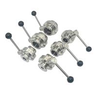 Vanne papillon en acier inoxydable SS304 3/4" 1" 1-1/2" 2" 3" 50,5/64/77,5/91 mm 1 pièce(57mm Ferrule 77.5)