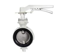 Vanne papillon en alliage d'aluminium avec poignée, turbine fine et petite, plaque de soupape acier inoxydable 1,6 MPa stock anti-condensation(16LEBD DN125)