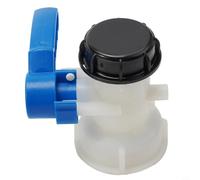 Vanne papillon IBC 60 mm avec robinet de vidange S60x6 à filetage grossier et bouchon noir scellé pour utilisation industrielle
