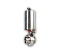 Vanne papillon pneumatique 1" en acier inoxydable 304 Tri Clamp OD 50,5 mm à simple effet