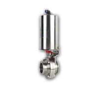 Vanne papillon pneumatique verticale en acier inoxydable 304, diamètre extérieur 50,5 mm, 64 mm, 1,5" et 2"(32x50.5mm)