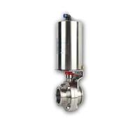 Vanne papillon pneumatique verticale en acier inoxydable 304, diamètre extérieur 50,5 mm, 64 mm, 1,5" et 2"(32x50.5mm)