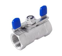 Vanne Papillon Robinet à boisseau sphérique poignée papillon, filetage femelle 1/4 1 pouce, en acier inoxydable 304, pièce, raccord de tuyau SS304, robinet 2 voies pour Compresseur à Air(3/8")