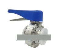 Vanne papillon sanitaire à poignée multipositions en acier inoxydable 316 de 2 pouces, diamètre extérieur 64 mm