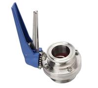Vanne papillon sanitaire à triple pince, 1-1/4 pouces, 32mm de diamètre extérieur, 1.5 pouces, contrôle du débit, déclencheur de pression, brassage à domicile, acier inoxydable SUS 304