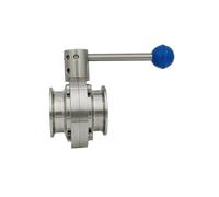 Vanne papillon sanitaire à trois brides en acier inoxydable 304, for tuyaux de diamètre extérieur 76 à 159 mm, for brassage, huile, lait(108mm)