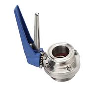Vanne Papillon sanitaire à Trois Pinces en Acier Inoxydable S304, 3/4" 19 mm, 1,5", avec gâchette à Pression, Compatible avec Les Produits laitiers Maison.