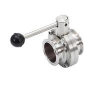 Vanne papillon sanitaire à trois pinces en acier inoxydable SS304 3/4", 1", 1-1/4", 1-1/2", 2", 3", for produits laitiers et bières artisanales