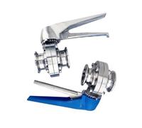Vanne papillon sanitaire à trois pinces, tuyau de 1 "25mm de diamètre extérieur 1.5", contrôle du débit, déclencheur de pression, brassage à domicile, acier inoxydable SUS 304(Plastic Handle)