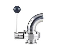 Vanne papillon sanitaire en acier inoxydable 304 de 2 pouces, triple collier de serrage, diamètre extérieur 64 mm, coude de tuyau 51 mm, joint en silicone