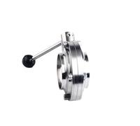 Vanne papillon sanitaire en acier inoxydable 304, diamètre extérieur de tuyau de 19 à 159 mm, soudure bout à bout, fabrication artisanale(76mm)