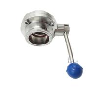 Vanne papillon sanitaire en acier inoxydable 316 de 3 pouces, Tri-Clamp, diamètre extérieur 91 mm, joint en silicone