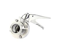 Vanne papillon SS304 en acier inoxydable 3,8 cm/5,1 cm avec poignée pour produits laitiers (3,8 cm)