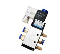 Vanne pneumatique 4V210-08, électrovanne électrique, 5 voies, 2 positions, commande air-gaz magnétique, bobine 12 V, 24 V, 220 V, tuyau(With 4mm fittings,AC220V)