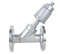 Vanne pneumatique à siège incliné en acier inoxydable 304, type bride 1-1/2 pouce, normalement fermée, joint PTFE, 1 pièce(Double acting)