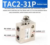 Vanne pneumatique en laiton à 2 positions, contrôle mécanique à 35 voies avec bagues d'étanchéité pour une meilleure étanchéité et durabilité (TAC2-41P (TAC2-31P (bouton))