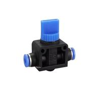 Vanne pneumatique manuelle BUC HVFF 4 mm, 6 mm, 8 mm, 10 mm, 12 mm, connecteur à insertion rapide pneumatique for interrupteur rotatif, contrôleur manuel en plastique(HVFF-10mm)