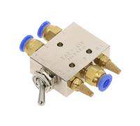 Vanne pneumatique Soupape d'échappement TAC2-41V à 2 positions, 5 voies, levier à bascule autobloquant 1/8", vanne mécanique, interrupteur pneumatique avec raccords et silencieux.(TAC2-41V-PC6MM)