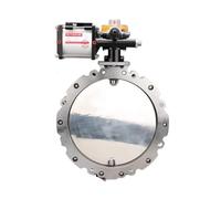 Vanne pneumatique. Vanne de ventilation anti-poussière à double bride, entièrement en acier inoxydable 304.(DN200)