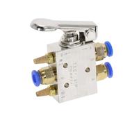 Vanne pneumatique Vanne mécanique TAC2-41P, soupape d'échappement 2 positions 5 voies, levier de rappel par ressort 1/8", interrupteur pneumatique avec raccords(8MM)